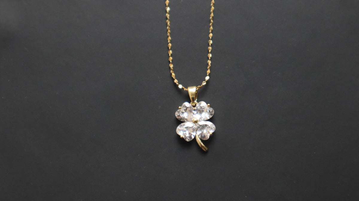 Crystal Clover Pendant Necklace