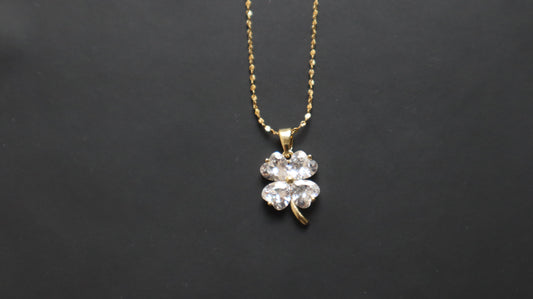Crystal Clover Pendant Necklace